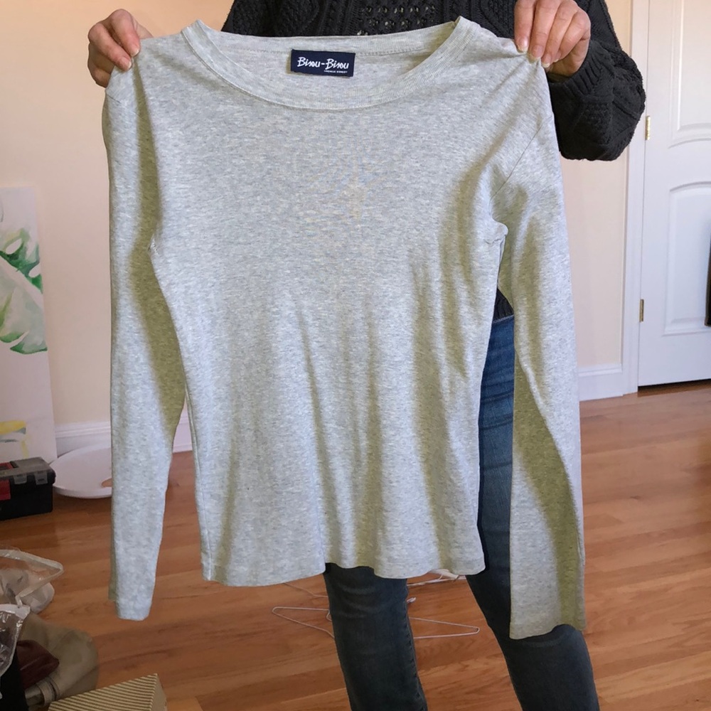 long sleeve grey shirt